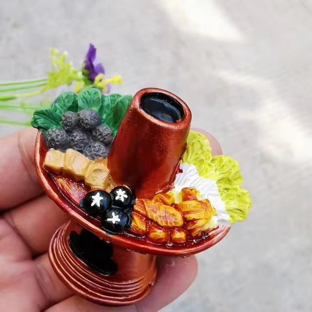 Simulated Food Fridge Magnets Resin Painted Magnet Noodles Ribs  Pot Cute Magnets for Refrigerator Retro Magnetic Handicrafts