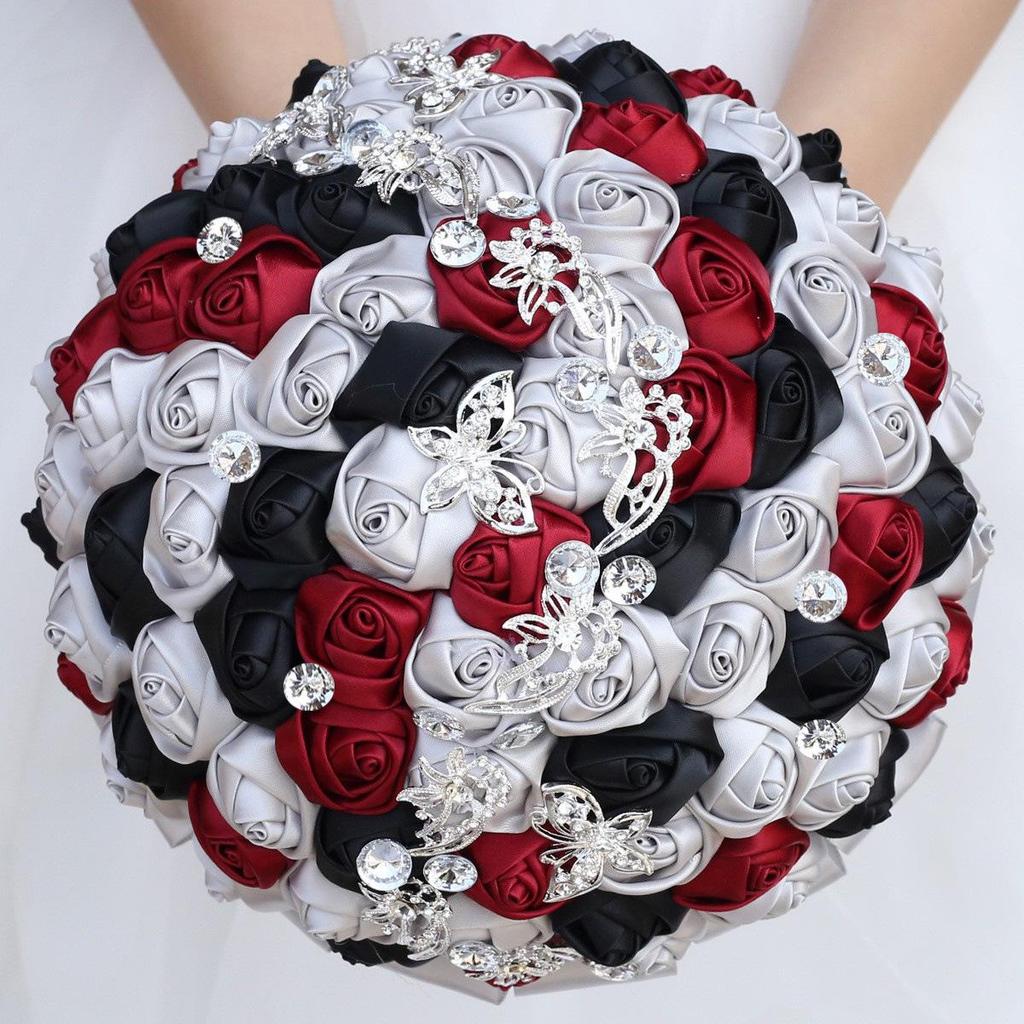 Wifelai Butterfly Drill Ribbon Bridal Bouquet W2216