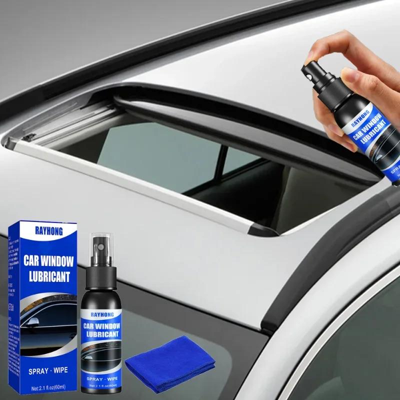 Spray Lubrificante per Vetri Auto 60ml Elimina Rumori Alzacristalli Lubrificazione Gomma Guarnizione Tetto Apribile per Funzionamento Fluido