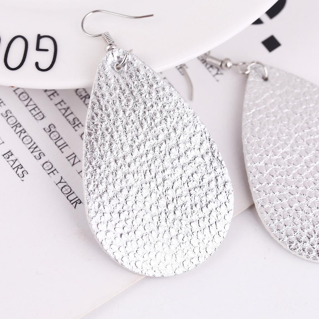 Earrings Leaf Earrings Gold Simple Double Layer Hollowed Out Leaf Earrings Vintage Double Layer Teardrop Straw Large Circle Women's Earrings