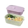 Ceramic Divided Lunch Box with Lid – Microwave Safe Bento Box for Students and Office Workers