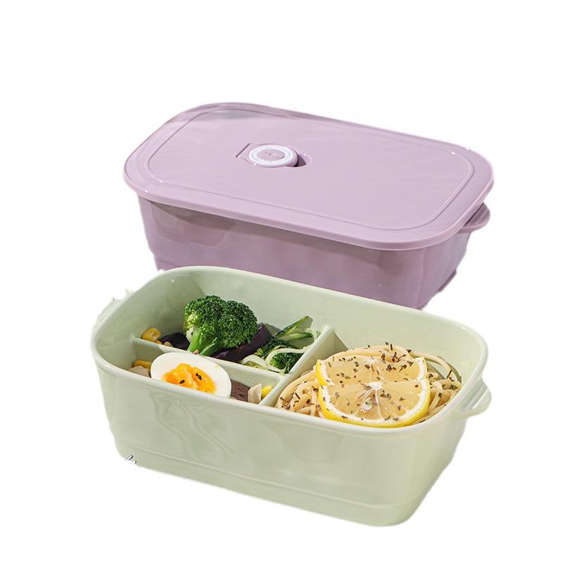 Ceramic Divided Lunch Box with Lid – Microwave Safe Bento Box for Students and Office Workers