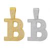 Hip Hop Alloy Letter Pendant Necklace With Full Rhinestone Inlay Cuban Chain Men Streetwear Fashion Accessory