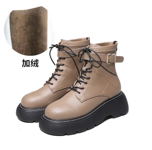 Fashion AIYUQI Women Booties Genuine Leather 2025 Winter New Platform Ankle Boots Women Retro Fleece Round-toe Fashion Boots Women