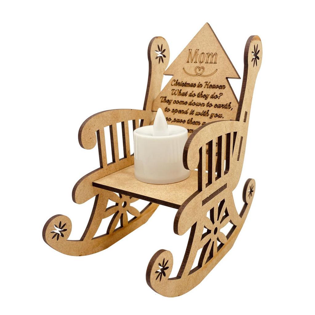 Desktop Miniature Christmas Rocking Chair Ornament with Decorative Candle Light Simulation Models Mini Ornaments 1 Pair