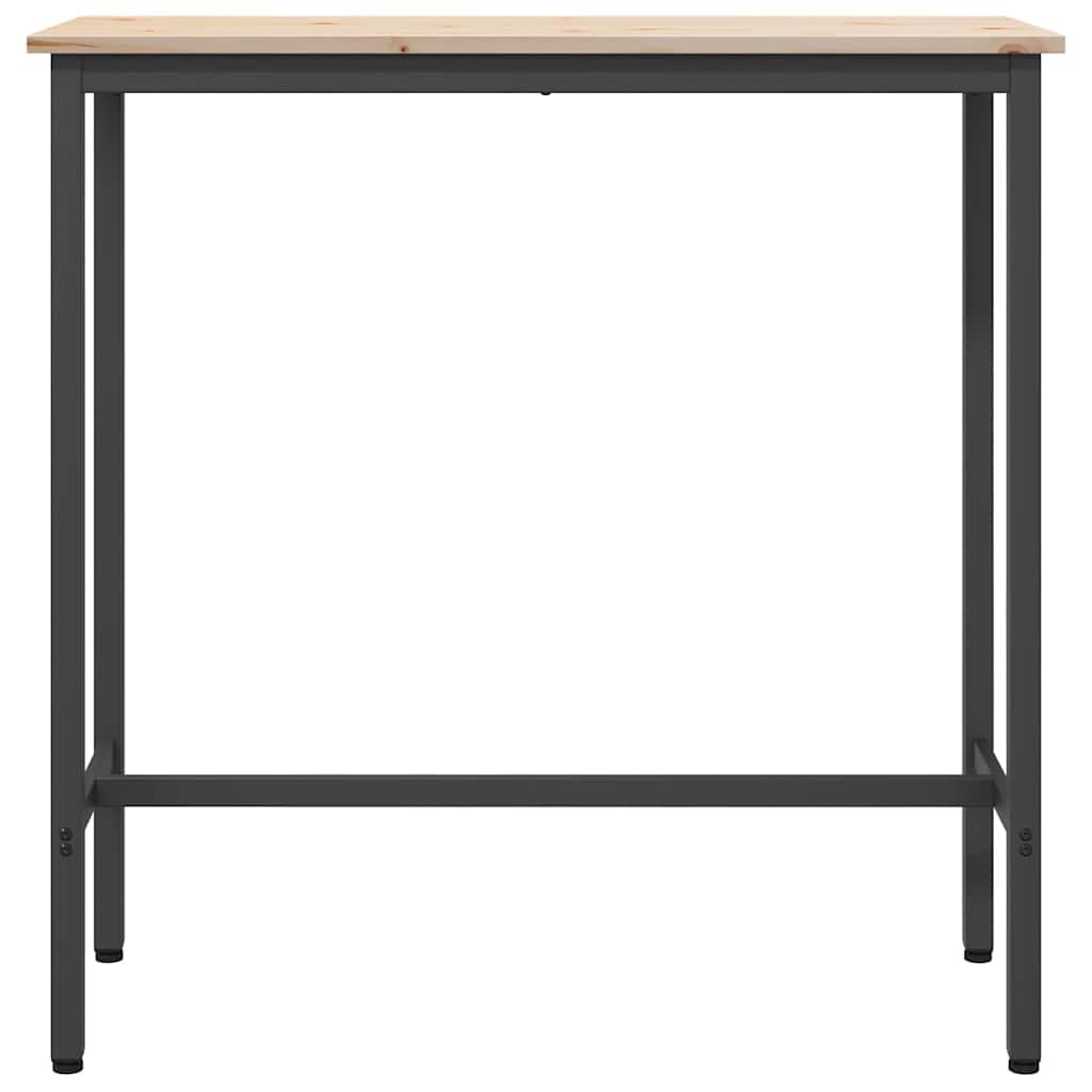 Natural Table 100 x 40 x 101 cm Engineered Wood and Steel