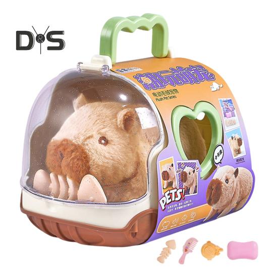 

Электрическая плюшевая игрушка капибара интерактивная имитация звука ходячая игрушка для малышей мальчиков и девочек развивающая игрушка для ползания на животе Battery коричневый