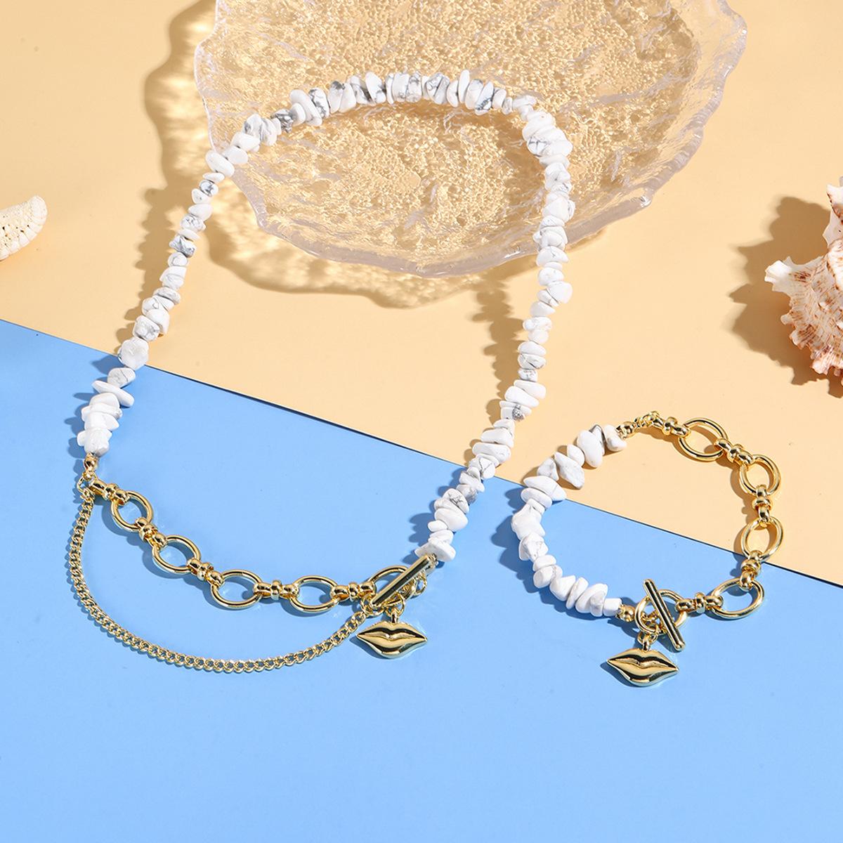 

Ожерелье для женщин, ожерелье в форме ювелирного изделия, женское простое модное ожерелье с нерегулярными цветными камнями, комплект ожерелья, элегантное ожерелье