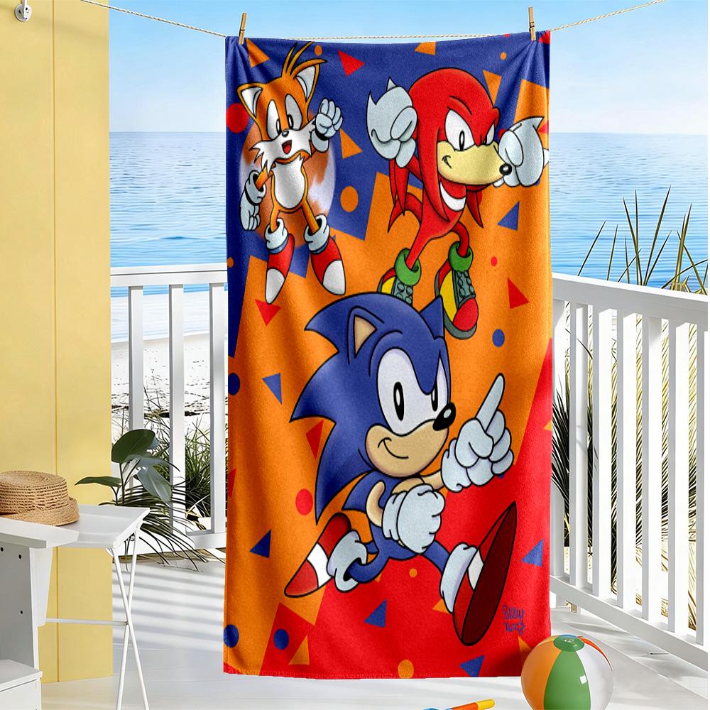 Sonic Durable Beach Towel Lightweight for Outdoor Daily Use Fashion Lovers Perfect Gift for Valentine's Wedding Birthday