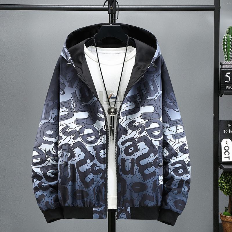 

Plus Size Men s Reversible Jacket: Versatile Trend, 300 Jin, 2021 Spring/Autumn 6XL сірий колір