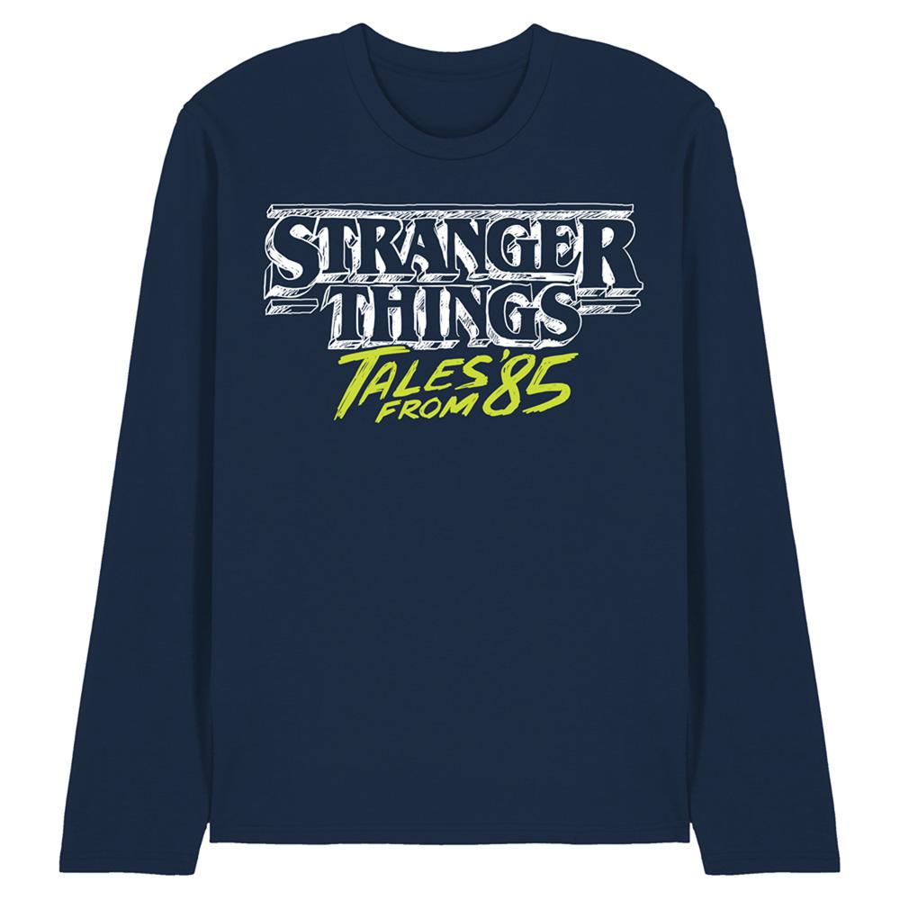 Stranger Things: Tales from Â´85 Unisex Adult Two Tone Logo Long-Sleeved T-Shirt