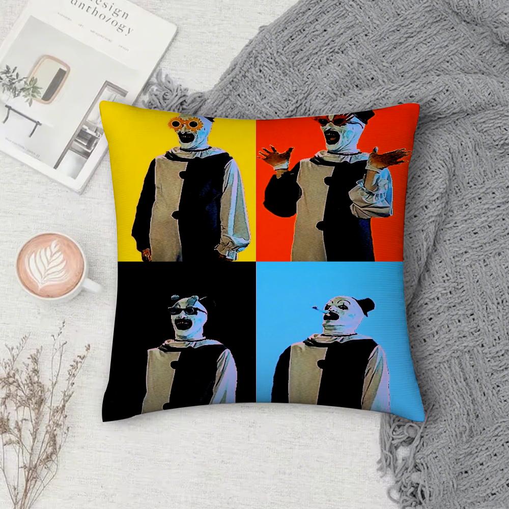 Film Funny T-Terrifier Horror 2 3 Pillow Case Square Double-Sided Printing Short Plush Sofa Cushion Cover Bedroom Bedside Pillow