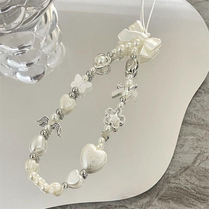 

Wind Chime Handmade Pendant Mobile Phone Chain Bead Camera Small Accessory Cute Girl Accessory. One Size білий