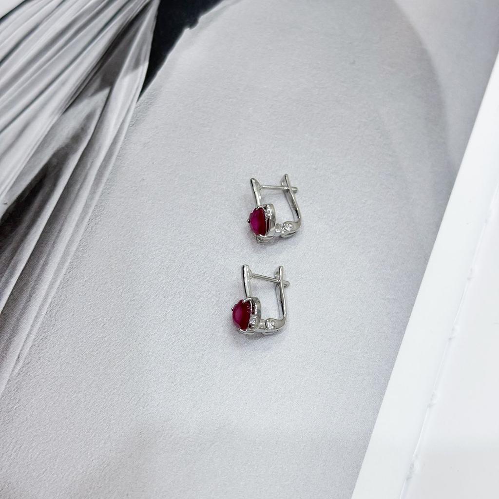 Silver Earrings with Natural Ruby 2.285ct (2172727)