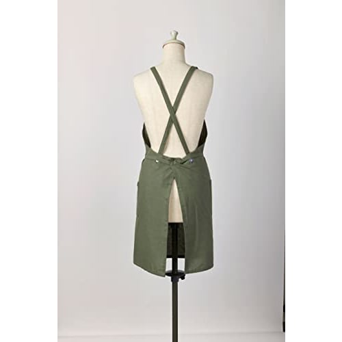 Rep habituel Sol Apron, Black, 73cm Long x 84cm Wide, with Pockets, 100% Cotton, Machine Washable, for Men and Women, Shoulder Strap, Tie-in Front, St