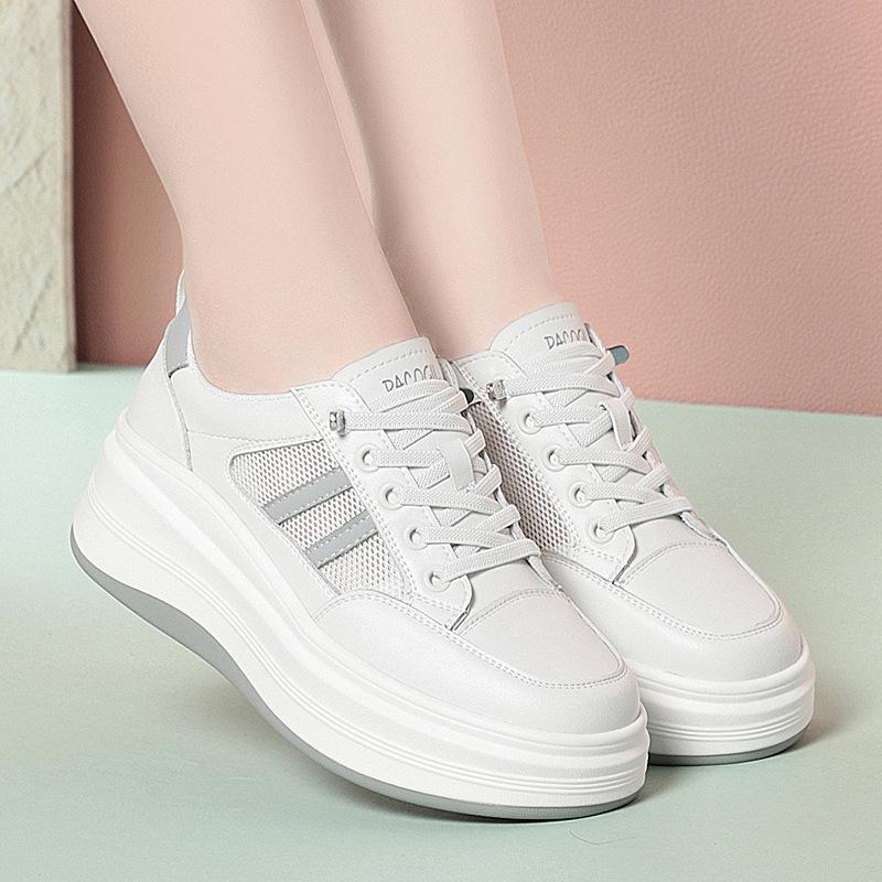 Thick Sole Mesh Soft Sole Small White Shoes For Women New Small Travel Shoes Summer Casual Sports Shoes Comfortable Breathable