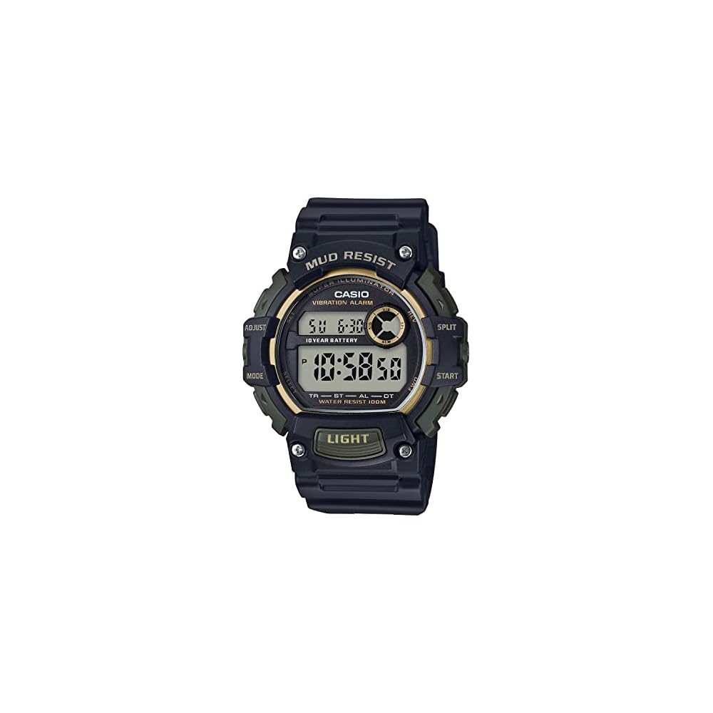 Casio Standard Digital Men s Watch TRT-110H-1A2V Black Gold Vibrating Alarm Mud Resistant