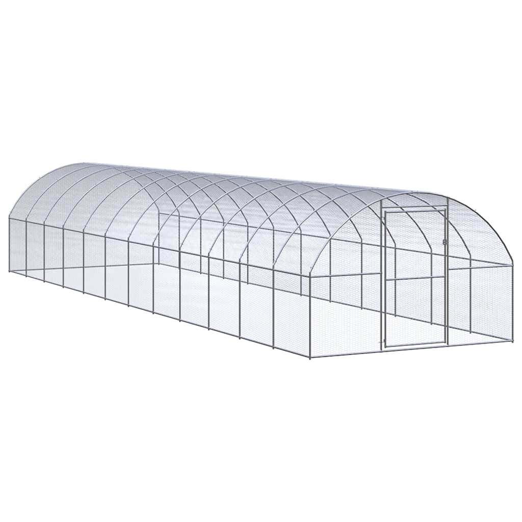 Vidaxl Outdoor Chicken Coop, 3X12X2 M, Galvanized Steel