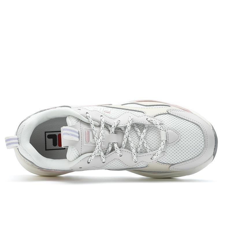 FILA Versatile Simple Retro Low-Top Casual Shoes Women sneaker White-Agate-Gray White-Sand-Gray F12W422113FWW