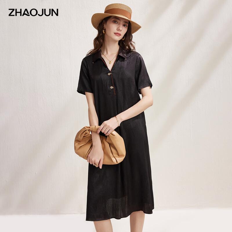 Zhaojun 2026 S/S Mulberry Silk Short Sleeve Mid-length Dress L
