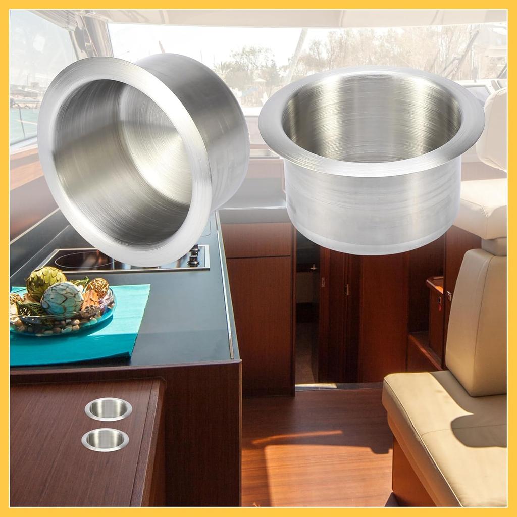 4pcs Stainless Steel Cup Drink Holder Insert Replacement Silver Tone for Boats RVs Auto Replacement Parts