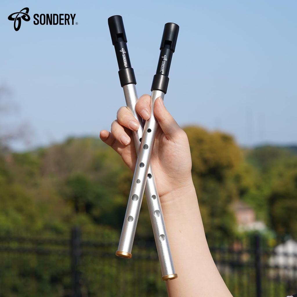Sondery Tin Whistle C och D-tonarter Aluminiumlegeringsrör Silverfärg