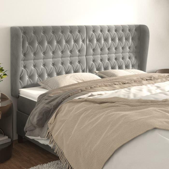 VidaXL Headboard with Ears Light Grey 183x23x118-128 Cm Velvet3118352