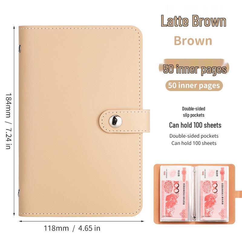 Międzynarodowy album oszczędnościowy na gotówkę A6: Księga do przechowywania banknotów o dużej pojemności i księga rachunkowa