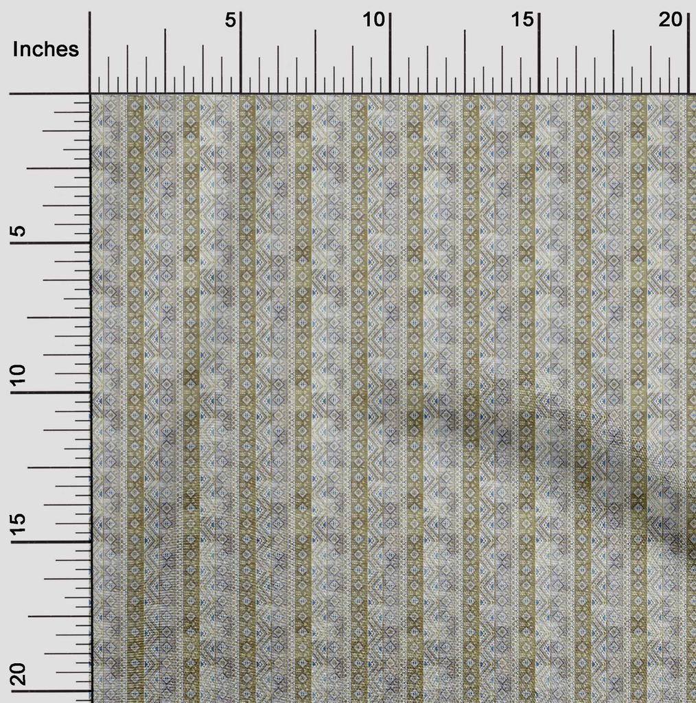 oneOone Cotton Flex Gray Fabric Asian Kilim Craft Projects Decor Fabric Printed By The Yard 40 Inch