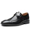 Men's Dress Shoes PU Leather Monk Strap Wingtip Formal Shoes Slip-On Loafer Solid Color Fits True to Size
