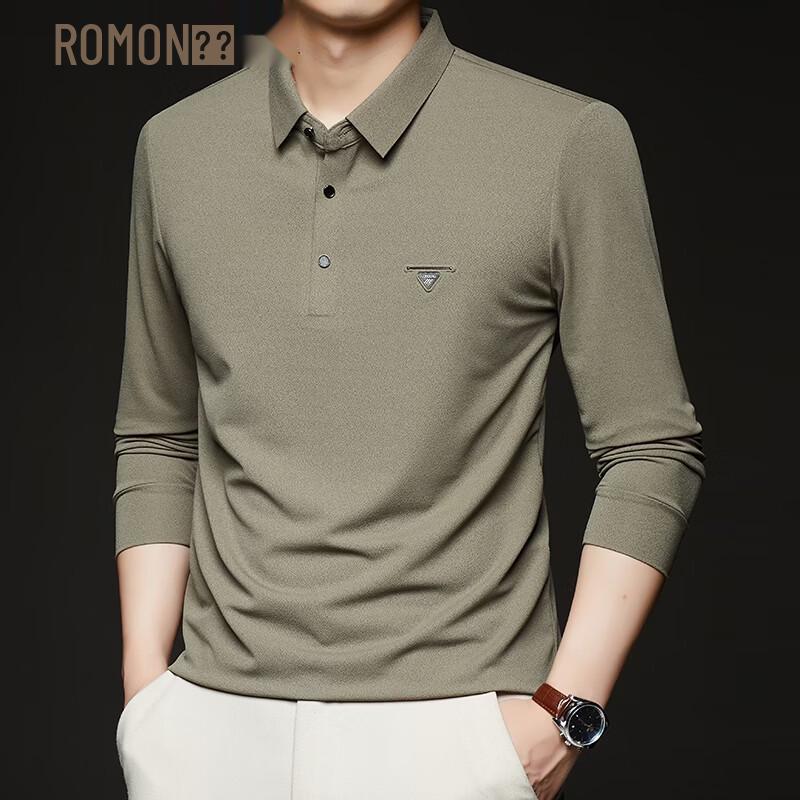 Romon Men s Long Sleeve Polo Shirt 50