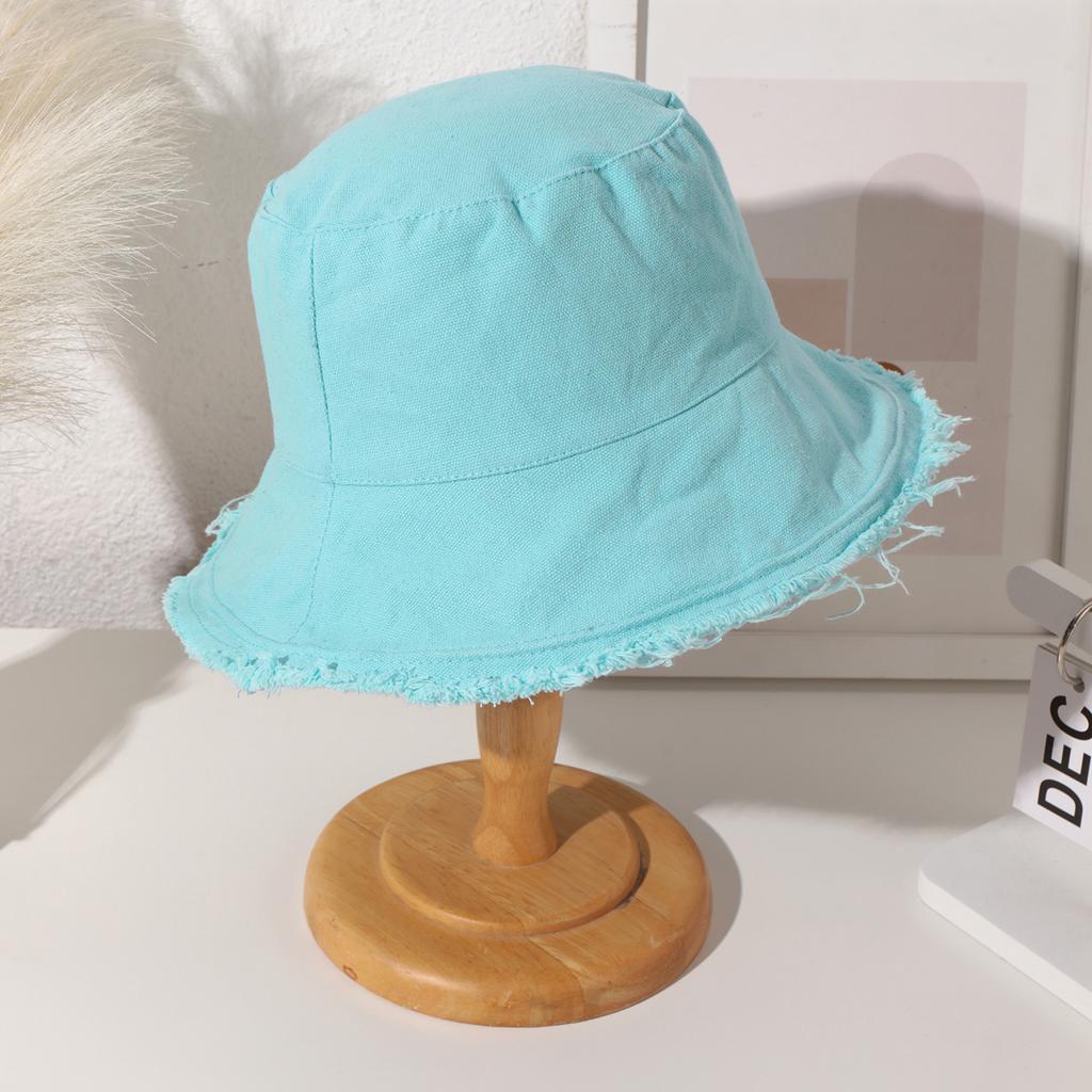 Japanese fringed candy-colored fisherman's hat, made of cotton, simple, sweat-absorbent, versatile and sunshade basin hat