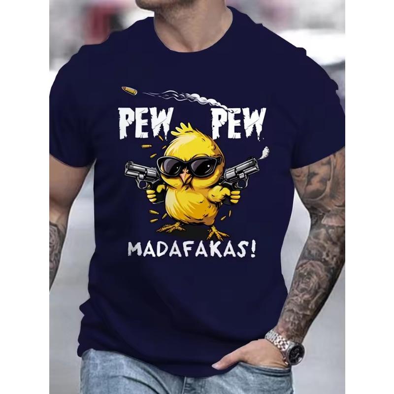 Summer Men's Casual Loose Oversized 3D Cartoon Printed Comfortable Round Neck Short Sleeved T-shirt Top