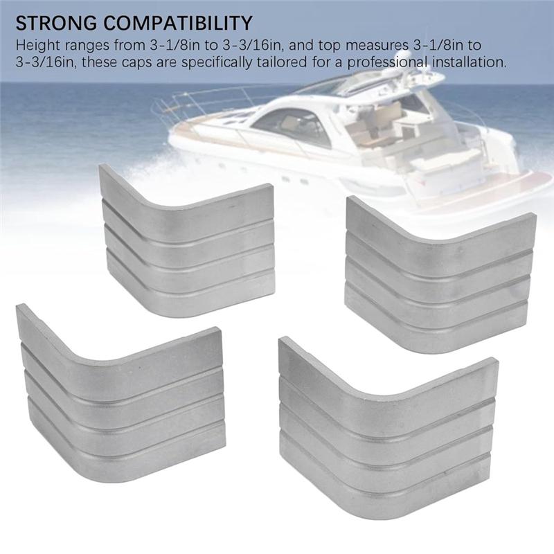 NEW-Aluminum For 90 Degree Rounded Corner Boat Deck Corner Bumper Pontoon Corner Caps