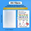 10pcs A4/16k/a5 Transparent Plastic Book Cover Self-adhesive Closure Waterproof And Wear-resistant Books Pvc Protectivecover