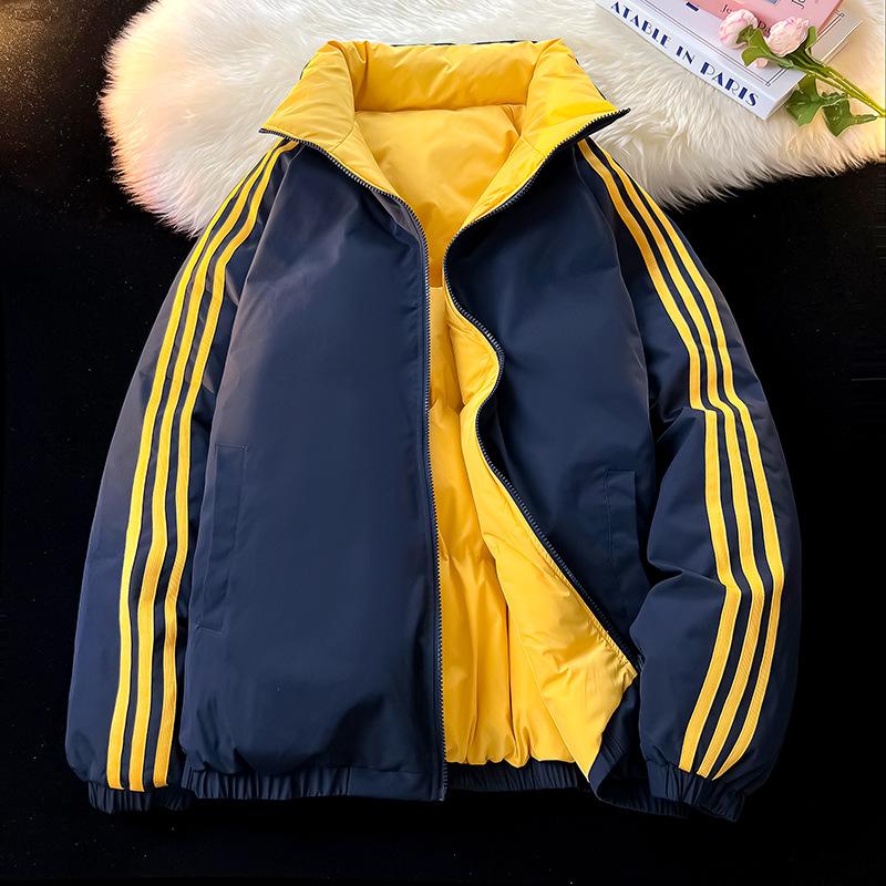 

Зима 2025 новая парная хлопковая одежда две носки хлопковая одежда утолщенные мужские и женские пальто хлопковые куртки 3XL темно-синий