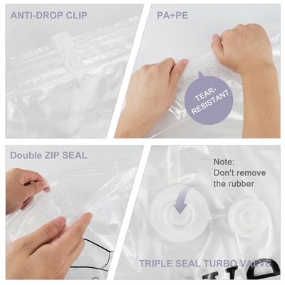 Reusable Hanging Vacuum Storage Bags for Clothes, Coats, Jackets, Hanging Compressible Storage Bag Space Saver Bags Organizer