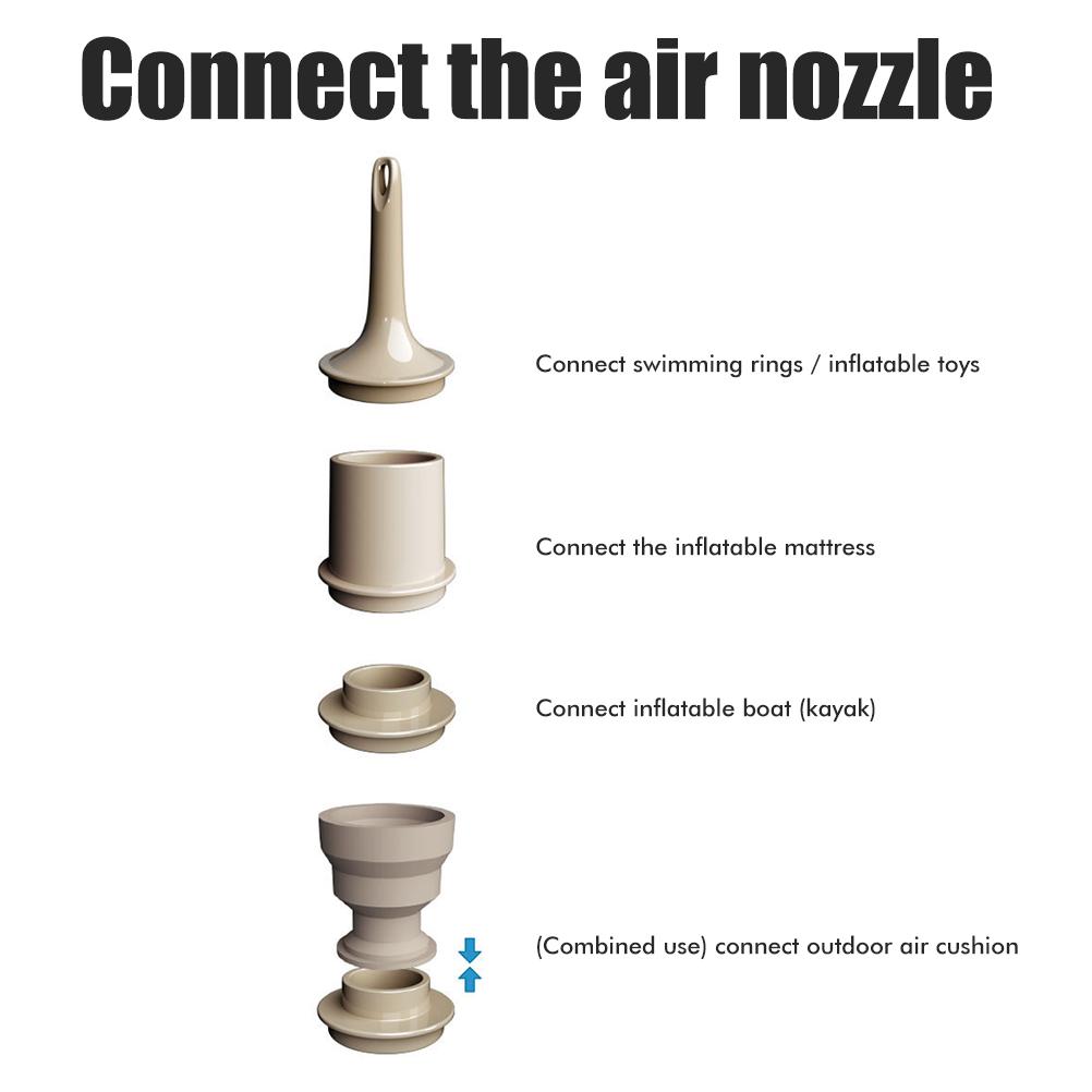 Portable Air Pump Wireless Electric Air Pump with LED Light Rechargeable Battery Air Mattress Pump
