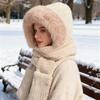 Women's Scarf Hat Set, Winter Scarf, Windproof, -Lined, Cute Hat Scarf, Gloves