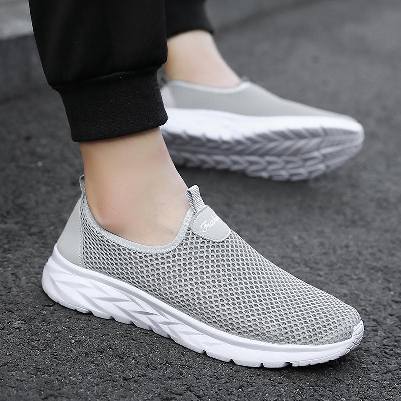 Men's Summer New Anti Slip and Wear-resistant Sports Shoes Breathable Mesh Shoes Fitness Running Anti Slip Thick Soled Shoes