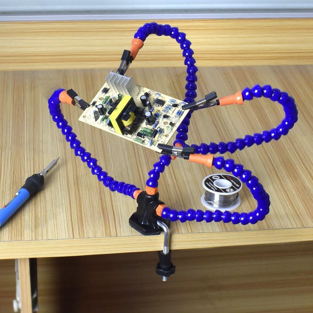 Plastic Soldering Helping Hand Tool Black/Blue Soldering Stand Flexible Arm Soldering Tool