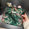 Polyester Leinwand Blumen Clutch Tasche Blumenmuster Große Kapazität Kosmetiktasche Tragbar Reißverschluss Reise Kulturtasche