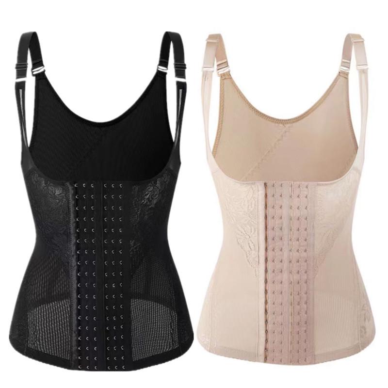 Women's Plus Size 6-Row Hook Abdomen Control Corset Top for Strong Upper Body Slimming