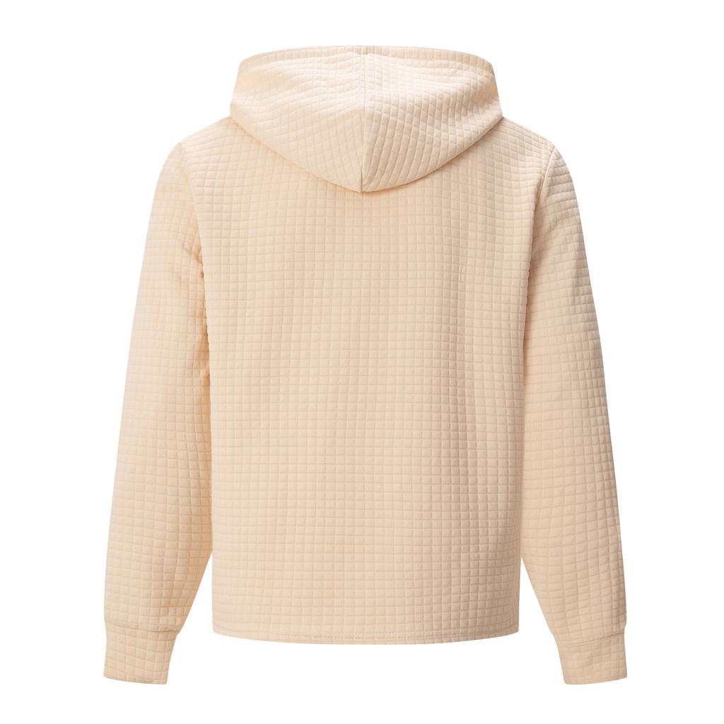 Men's Small Plaid Sweatshirt Long Sleeve Hoodie Solid Color Hooded Sweatshirt