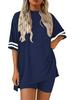 2026 Comfortable Women's Casual Round Neck T-shirt & Elastic Waist Shorts Set