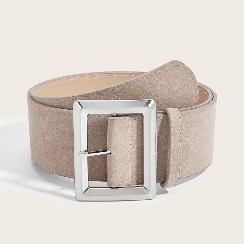 Trendy Suede Leather Wide Belt Luxury Design Business Waist Strap Trouser Dress Belts  Gifts