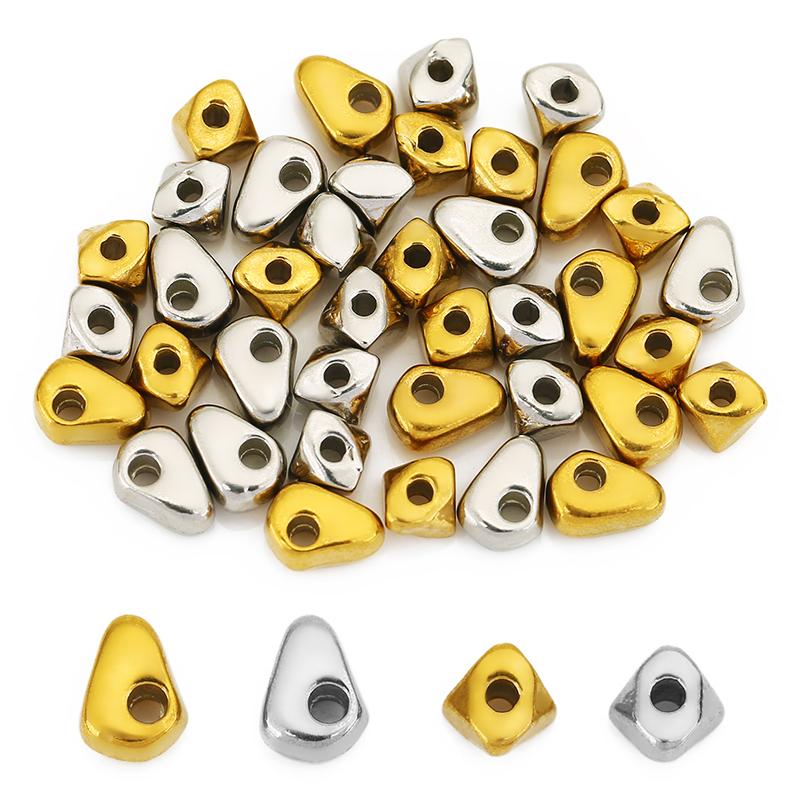 20pcs Irregular Stainless Steel Spacer Seed Bracelet Beads 5mm Never Fade PVD Necklace Beads For DIY Jewelry Making Findings