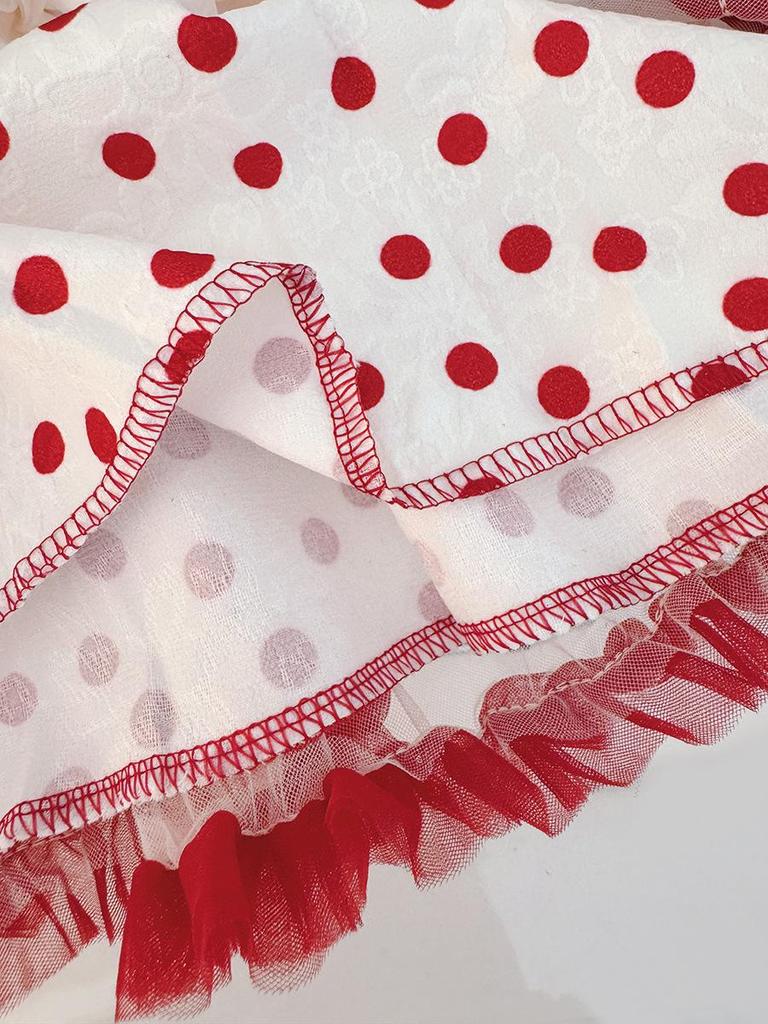 Baby Girl Spring & Autumn Polka Dot Tulip Mesh Dress