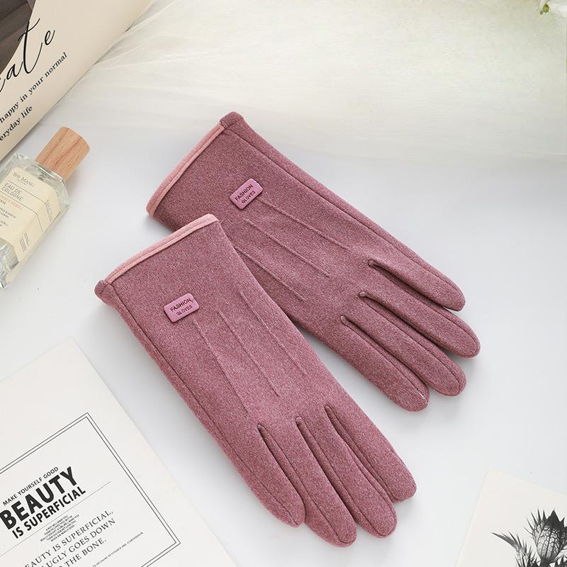 Autumn and Winter German Velvet Gloves for Men and Women Rabbit Velvet Plus Velvet Thickened Cold-proof Outdoor Driving Touch Screen Warm Gloves
