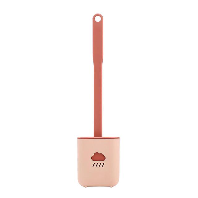 Silicone Toilet Brush Wc Cleaner Toilet Brush with Holder Flat Head Flexible Soft Bristles Brush Bathroom Accessory Gap Cleaning